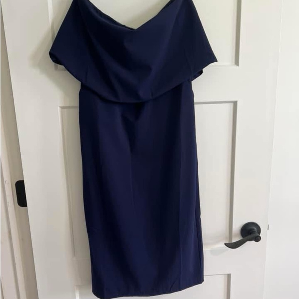 Lulu's Strapless Navy Blue Dress